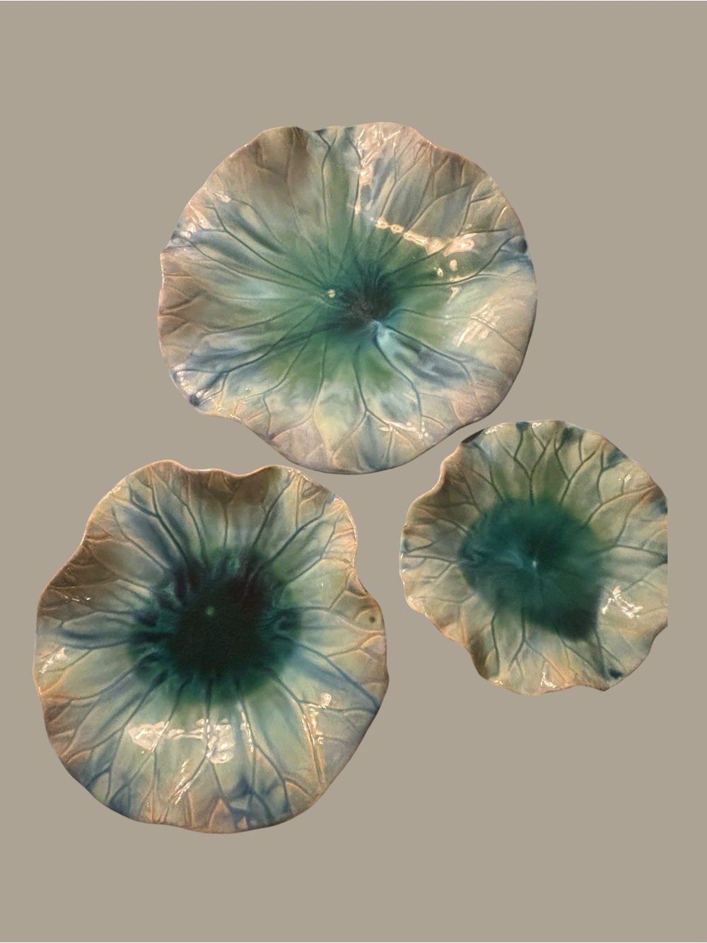 Uttermost Ceramic Wall Bowls in Teal and Aqua
